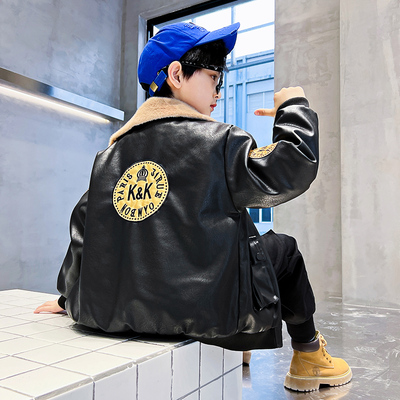 男童秋冬皮衣2025新款