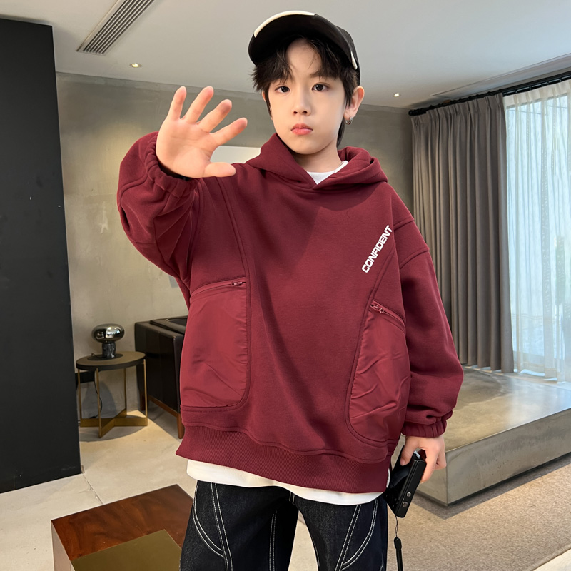 男童秋冬加绒卫衣2025新款