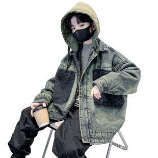 儿童装男童春秋款外套2026新款春季中大童男孩衣服牛仔酷帅春装潮