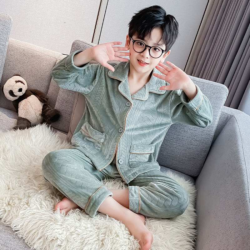 男童春秋冬家居服套装2025新款