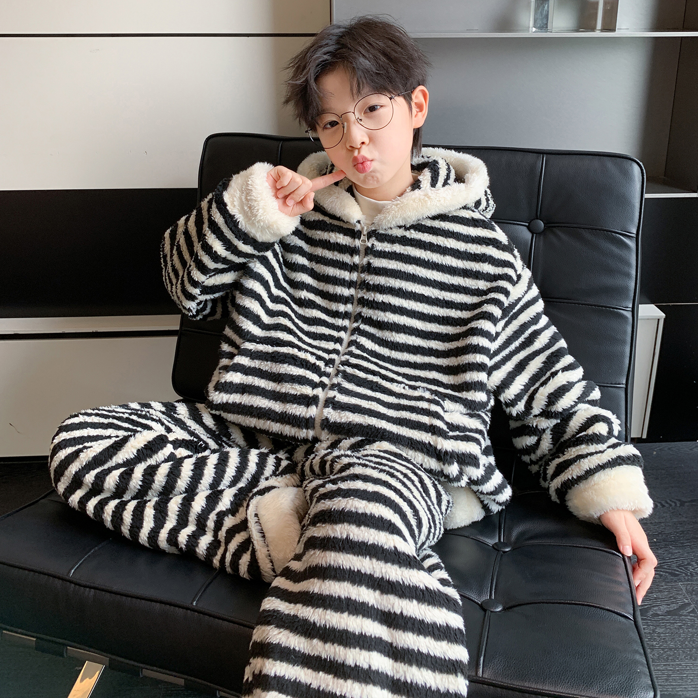 男童秋冬家居服套装2025新款