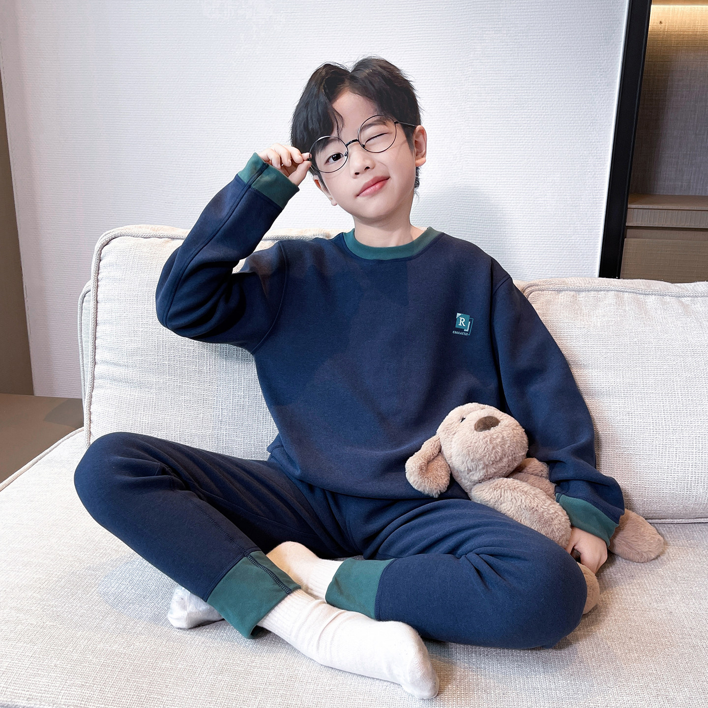 童装男童睡衣套装家居服2025新款青少年德绒保暖冬款秋衣秋裤大童,童装/婴儿装/亲子装,家居服套装,淘宝优惠券,粉丝福利购,淘宝优惠卷