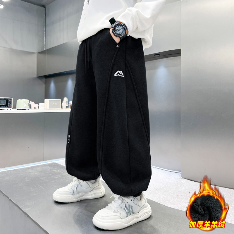 男童秋冬加绒休闲裤2025新款