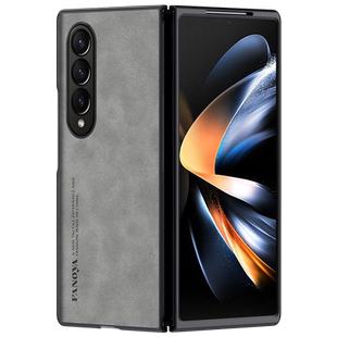 适用三星Galaxy ZFold4手机壳5G保护套SM-F9360/F936B/U/U1/N/W羊巴皮软壳全包镜头磨砂防摔皮纹商务个性硅胶