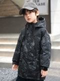 Детский длинный зимний пуховик для мальчиков, средней длины, подходит для подростков, коллекция 2023, в западном стиле