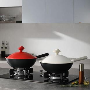 神田（KANDA）铁神系列三代纤维纹云朵盖款炒锅家用厨房炒菜铁锅