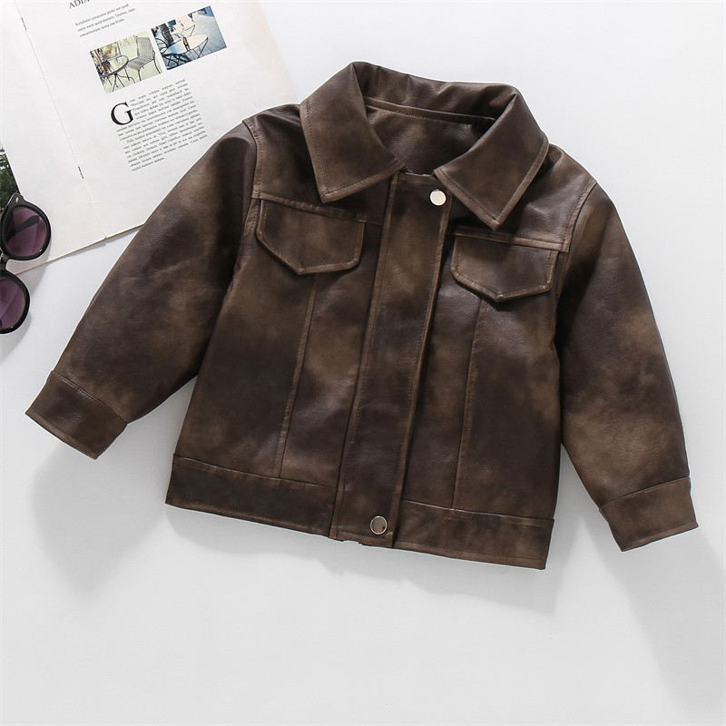 男童皮衣外套春秋款2026新款儿童秋装中小童男孩秋季皮夹克上衣潮