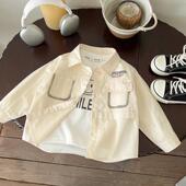 帅气男孩春季 男童长袖 儿童薄外套洋气宝宝2026新款 春秋款 衬衣 衬衫