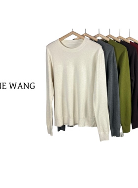 REINEWANG 极简休闲百搭圆领 V领气质百搭显瘦 宽松针织衫上衣