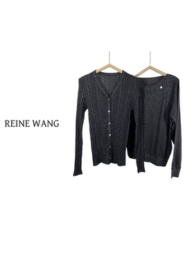 REINEWANG 25秋季新品 高定亮丝针织套系 开衫 一字领上衣