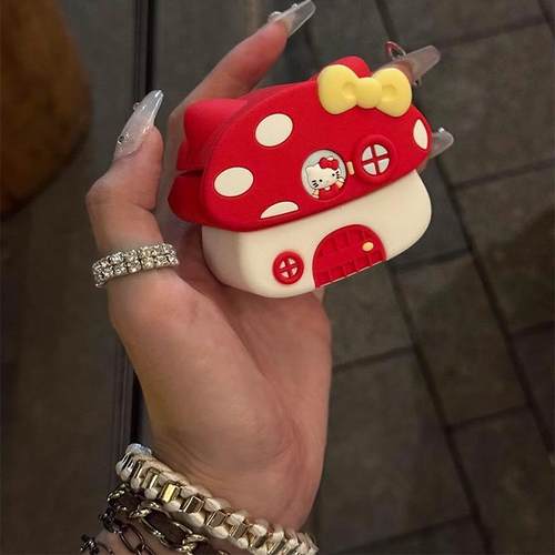 jellycat创意Kitty蘑菇房屋适用苹果无线蓝牙airpodspro耳机套airpods1/2硅胶软airpods3保护壳pro2代防摔女