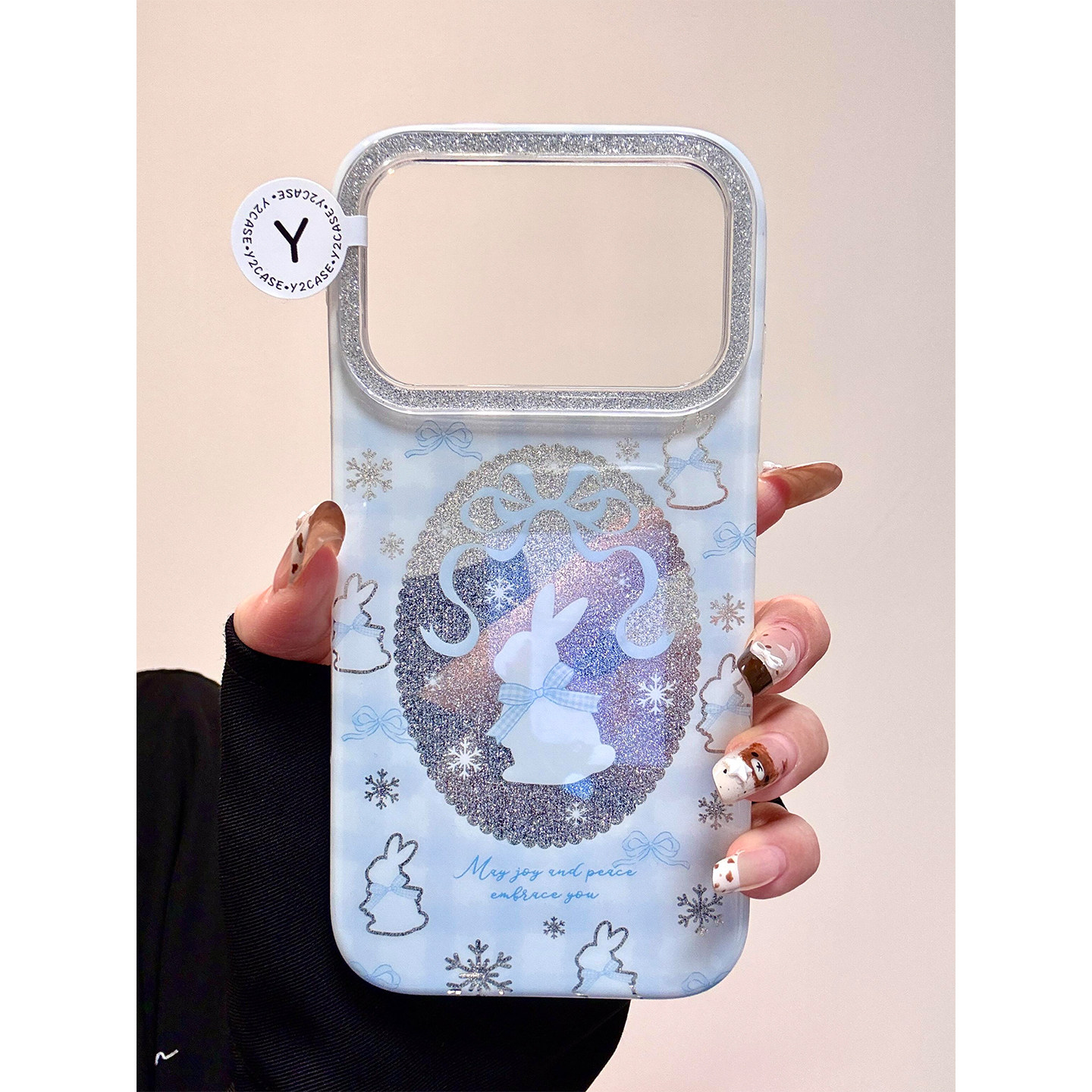 超仙女闪粉镂空雪花可爱兔子适用iPhone17promax手机壳双层苹果17新款16pro全包14防摔15pm女17pro独特超好看