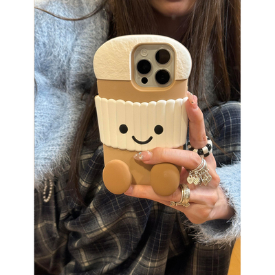 jellycat呆萌趣味可爱咖啡杯适用iphone15promax手机壳苹果16新款14pro个性13promax小众15防摔高级感硅胶女