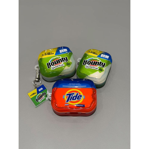 ins创意趣味洗衣粉吸油纸适用AirPodsPro三代耳机壳苹果蓝牙AirPods4代软Pro2代硅胶1/2代防摔3代保护Pro二代