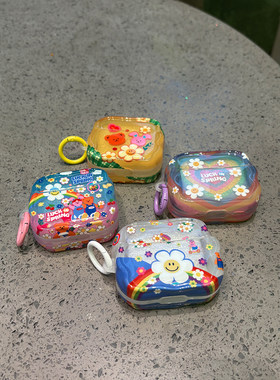 ins日韩超火笑脸太阳花小熊适用苹果无线蓝牙AirPodsPro耳机壳AirPods4代软AirPods1/2硅胶3代防摔Pro2代女款