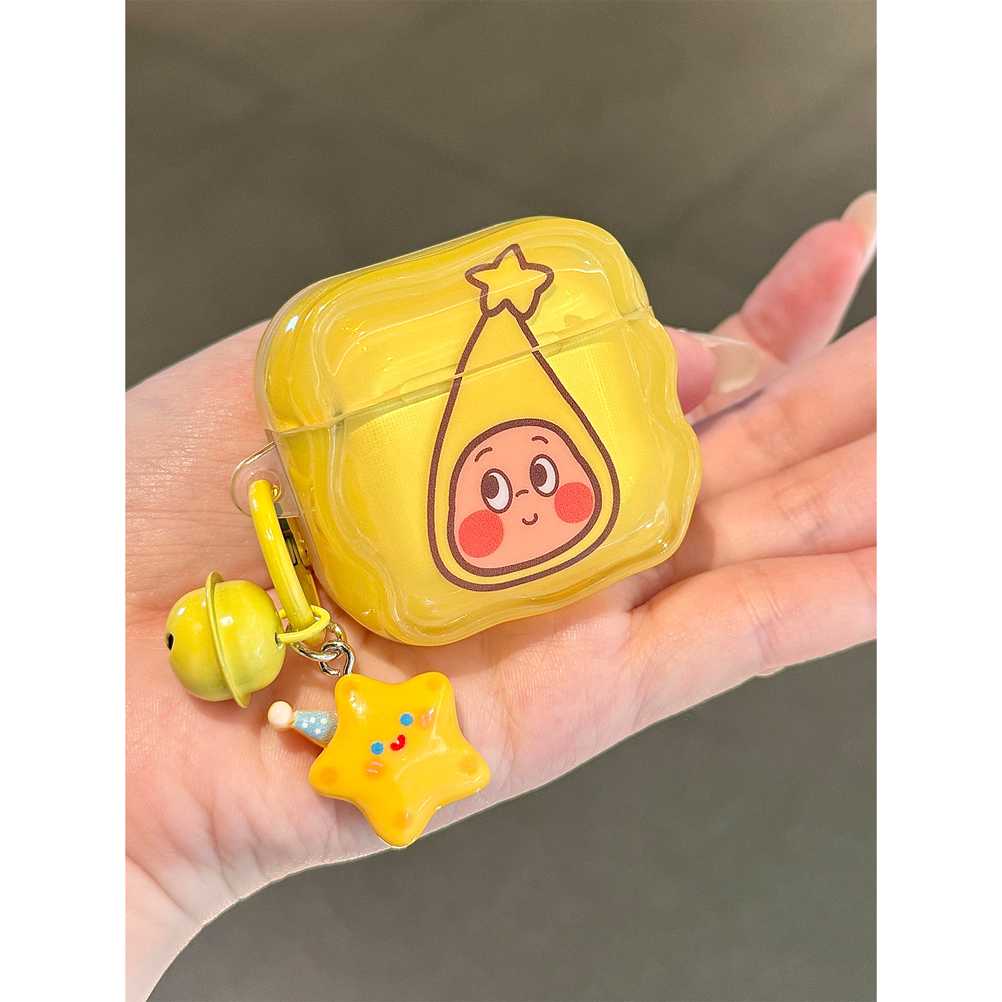 果冻色可爱线条星星人适用AirPods4代耳机壳Pro3代苹果无线蓝牙AirPodsPro2代软1/2代硅胶3代防摔Pro二代女款