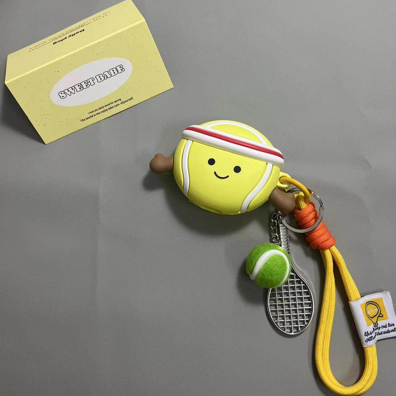 jellycat呆萌可爱网球表情挂件适用苹果无线蓝牙AirPodsPro耳机壳软AirPods1/2代硅胶AirPods3代保护套Pro2壳