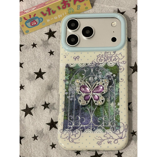 韩系铁艺窗花蝴蝶花园适用iPhone18promax手机壳独特超火苹果18Pro新款15全包16pm防摔17女款17Pro小众巨好看