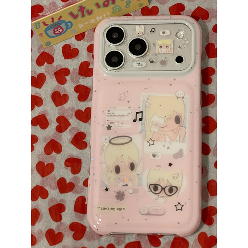 可爱少女心天使猫咪野有上秋适用iPhone17promax手机壳软苹果16Pro新款15全包16pm防摔17女款17Pro独特超好看