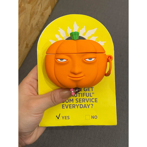 趣味搞怪迷宫饭树精果实南瓜表情适用苹果无线蓝牙AirPodsPro耳机壳4代软AirPods1/2硅胶3代保护套Pro2代防摔