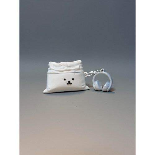 卡通可爱布袋自嘲熊垃圾袋适用AirPods4代耳机壳苹果AirPodsPro3代蓝牙1/2/3代软硅胶Pro2代防摔套Pro三代女