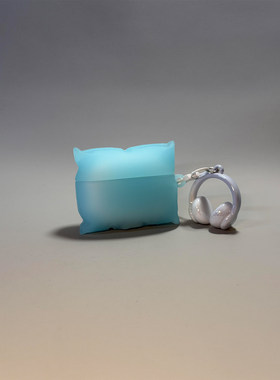 ins风超火个性夜光果冻蓝枕头适用AirPodsPro三代耳机壳苹果蓝牙AirPods4代软Pro3代硅胶1/2/3代防摔套Pro2代