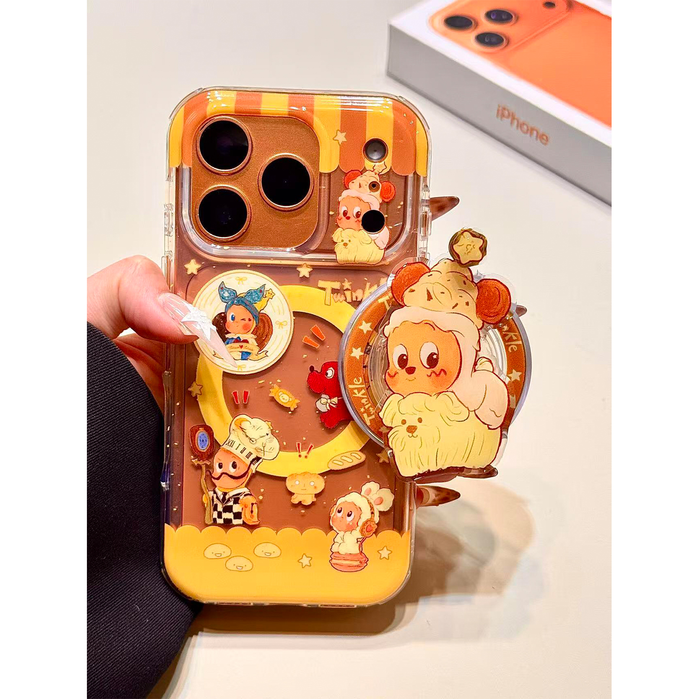 涂鸦可爱变装星星人磁吸支架适用于iphone17promax手机壳苹果17新款16pro全包14防摔15pm女17pro超好看16独特