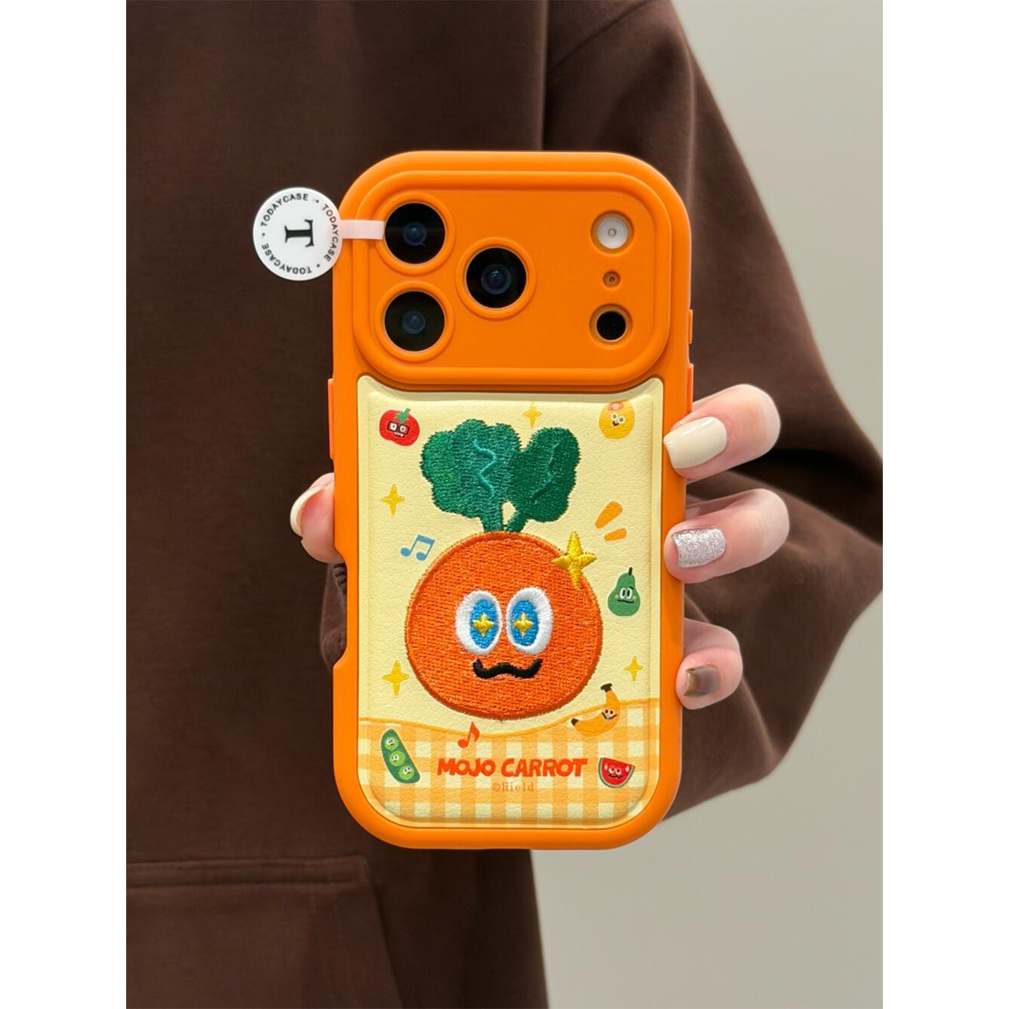 可爱卡通皮革刺绣胡萝卜适用iPhone17promax手机壳软硅胶苹果17新款16pro全包14防摔15pm女款17pro独特超好看