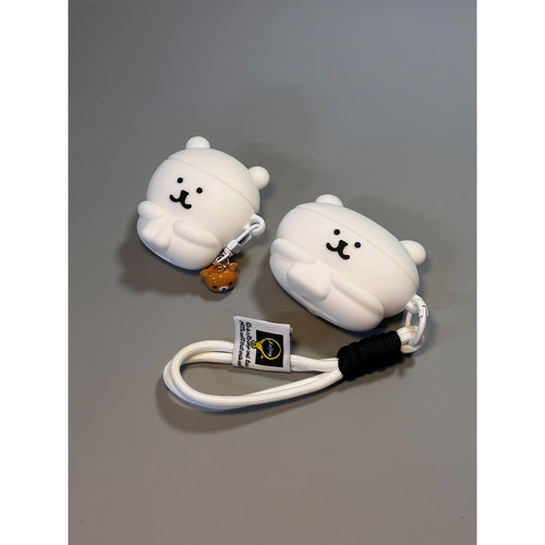 萌系可爱孤独蹲蹲自嘲熊适用AirPodsPro三代耳机壳苹果蓝牙AirPods4代软Pro2代硅胶1/2代防摔3代保护Pro二代