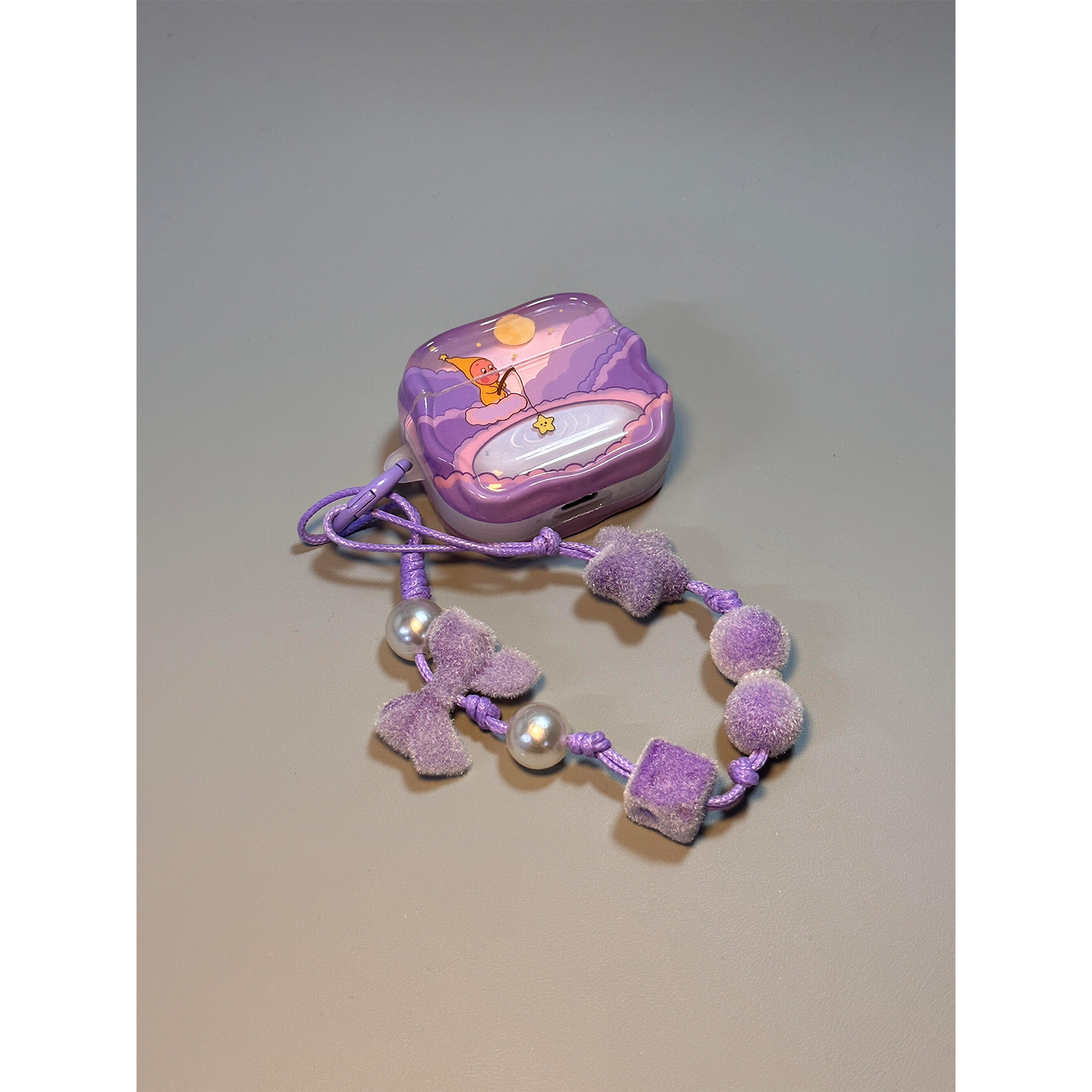 卡通梦幻紫可爱钓鱼星星人适用AirPods4代耳机壳苹果蓝牙AirPodsPro3代软1/2代硅胶3代防摔pro三代Pro2代女款