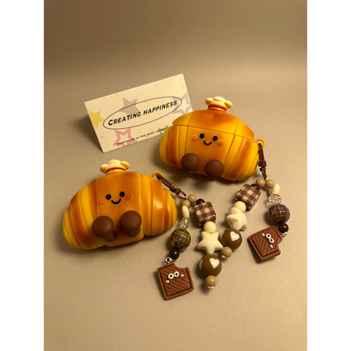 jellycat可爱厨师可颂牛角包适用苹果无线蓝牙AirPodsPro三代耳机壳4代软1/2代硅胶AirPods3保护套Pro2代女款