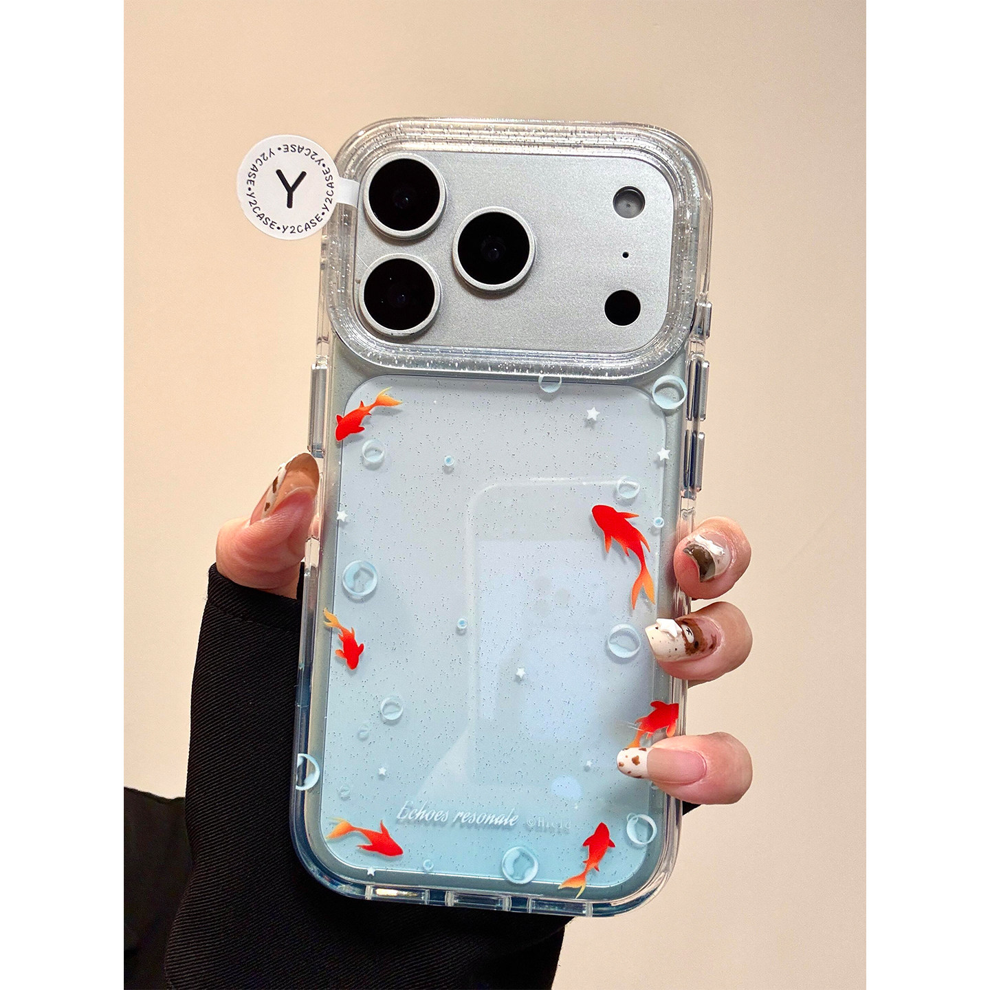 ins风简约渐变气泡锦鲤金鱼适用iPhone17promax手机