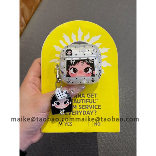 卡通可爱波点花朵小玉适用AirPods4代耳机壳无线苹果AirPodsPro3代蓝牙1/2/3代软硅胶Pro2代防摔套Pro三代女