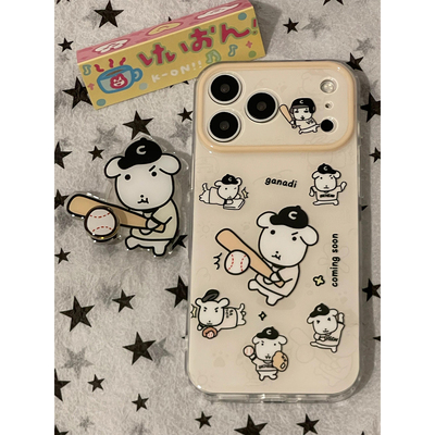 萌系可爱ganadi小狗支架适用iPhone18promax手机壳超火苹果18Pro新款15全包16pm防摔套17女款17Pro小众巨好看