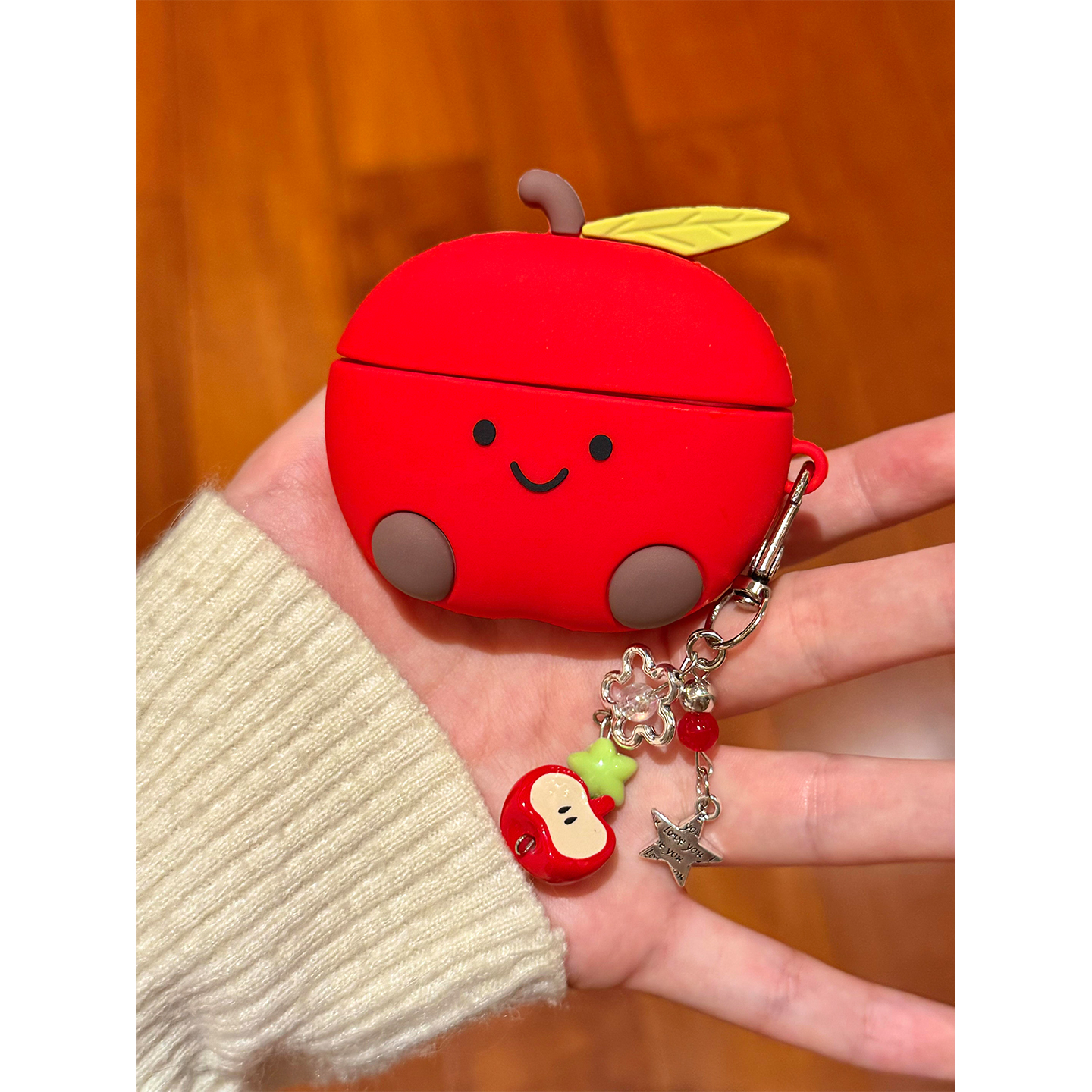 jellycat新款可爱夏日红苹果适用AirPods4代耳机壳苹果无线蓝牙AirPodsPro二代硅胶1/2代软耳塞3代防摔保护壳