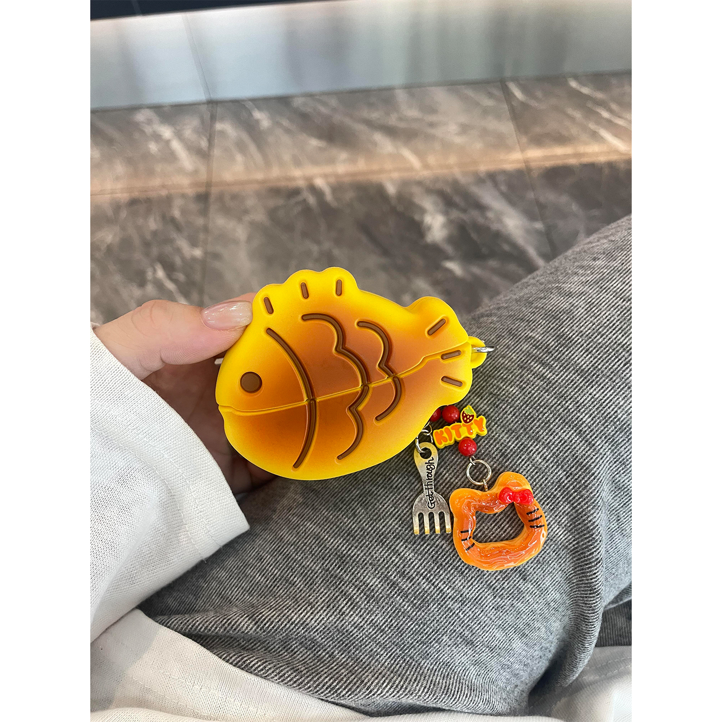 韩系可爱鲷鱼烧烤焦面包适用华为pro4蓝牙freebuds6耳机壳软freeclip/4/5i硅胶6i/7i套se3新款SE2女款Pro3代