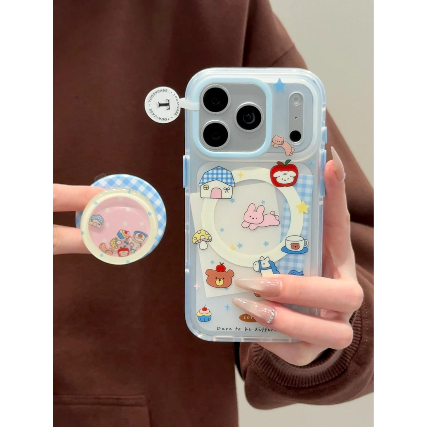涂鸦可爱小马房屋小熊磁吸支架适用iPhone17promax手机壳磨砂苹果17新款16pro全包14防摔15pm女款17pro超好看,3C数码配件,手机保护套/壳,淘宝优惠券,粉丝福利购,淘宝优惠卷