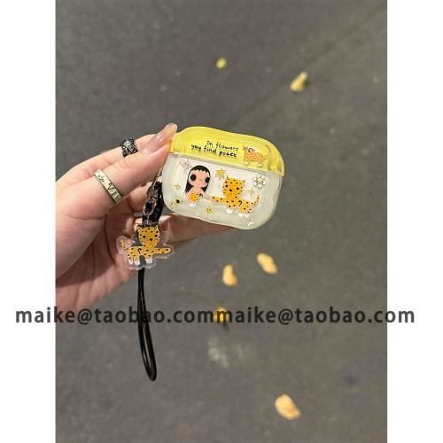 日韩可爱女孩小玉豹子适用AirPods4代耳机壳苹果AirPodsPro3代蓝牙1/2/3代软硅胶Pro2代防摔套Pro三代保护壳