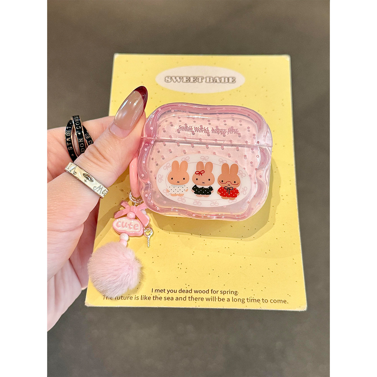 韩系波点可爱米菲兔饼干适用AirPods4代耳机壳苹果AirPodsPro3代无线蓝牙1/2/3代软硅胶Pro2防摔Pro三代女款