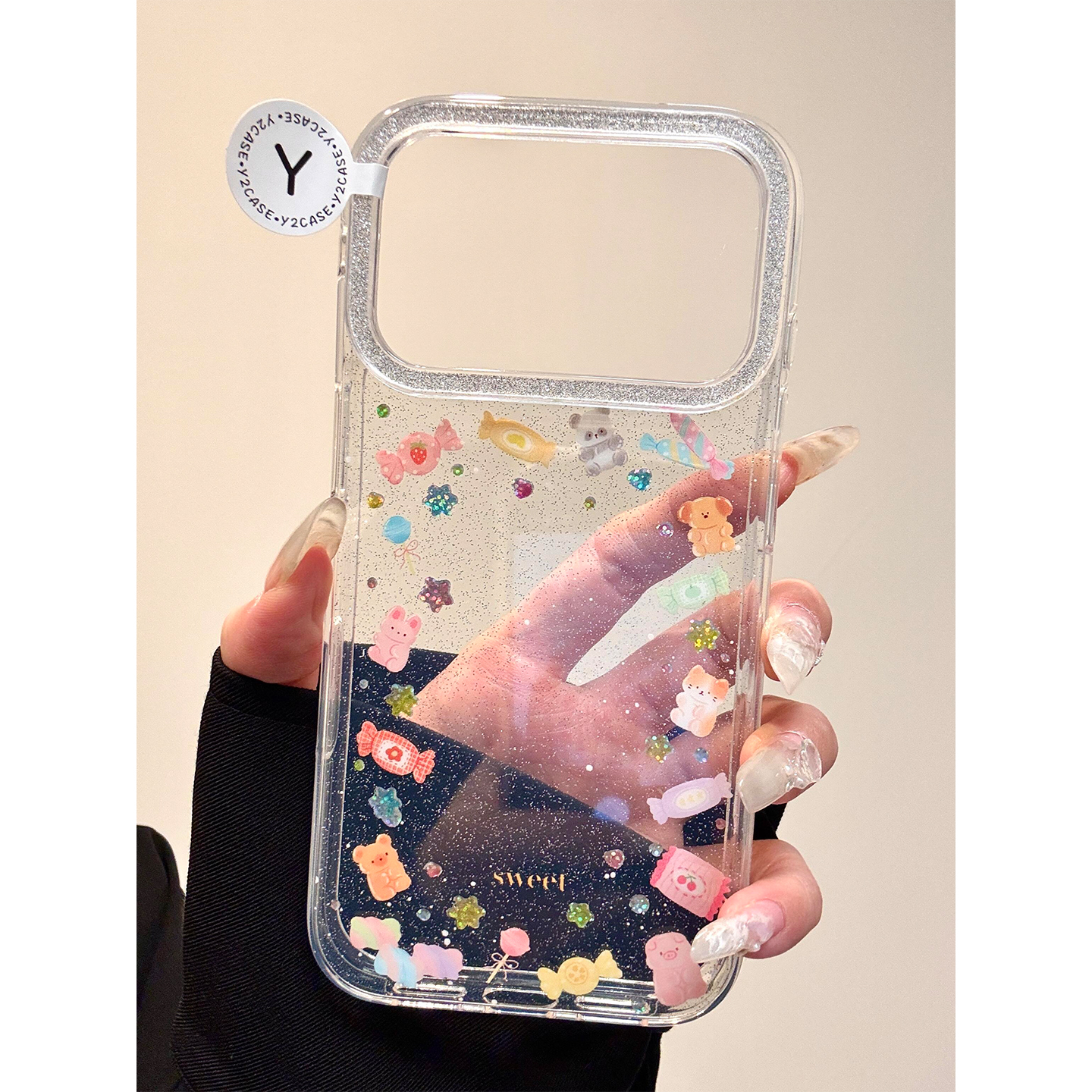 卡通闪粉可爱鎏金糖果小兔适用iPhone17promax手机壳双层苹果17新款16pro全包14防摔15pm女款17pro超好看独特