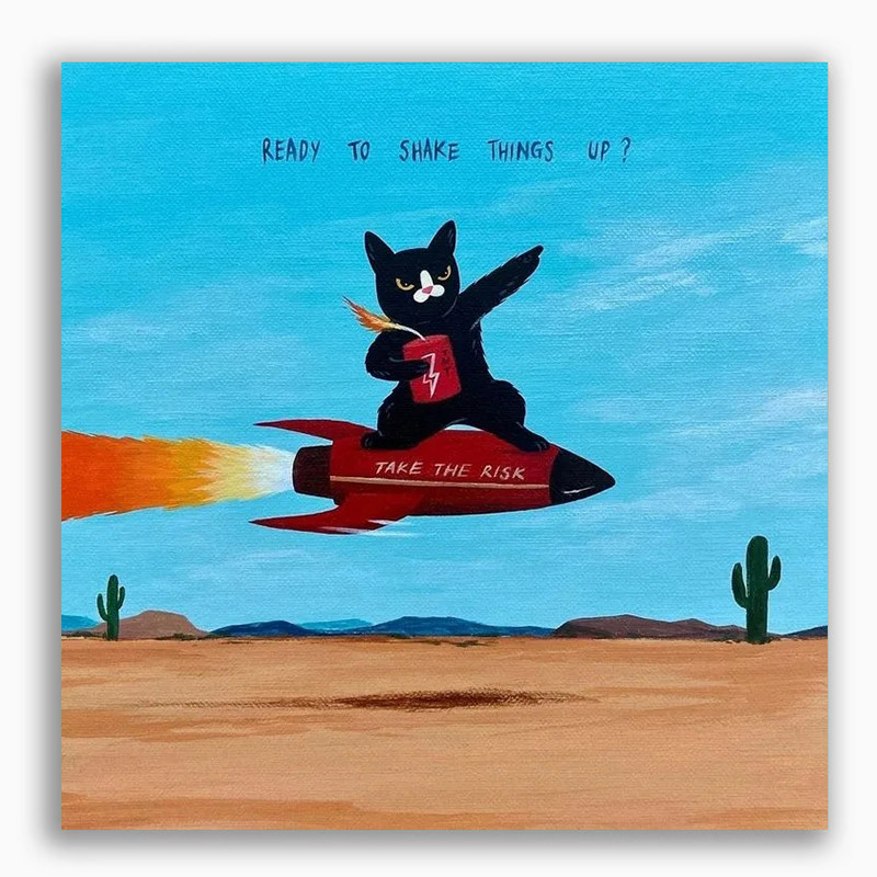 猫咪数字油画儿童小尺寸油彩画小学生手工画现代简约手绘涂鸦丙烯