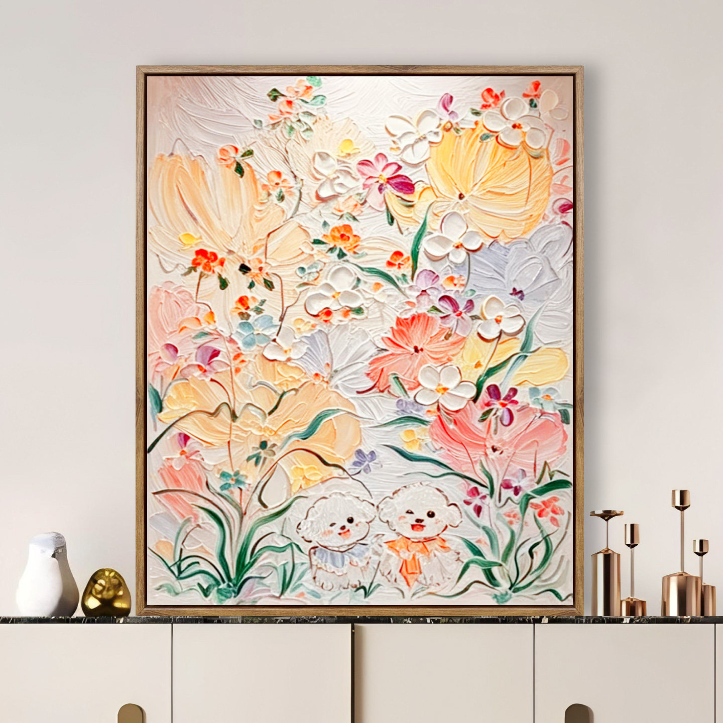植物花卉数字油画diy填色涂色手工绘画奶油风卧室床头装饰画定制