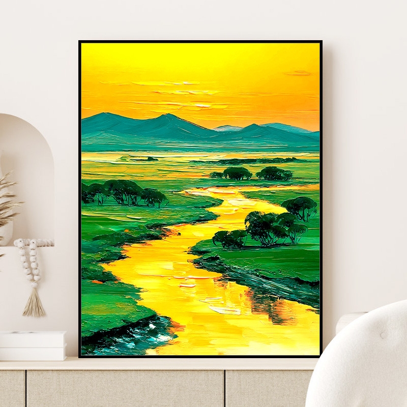 风景数字油画定制diy填充画画填色DIY丙烯画客厅装饰画卧室床头画图片