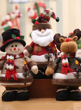 Christmas Snowman Elk Standing Doll Gift圣诞雪人麋鹿站姿公仔