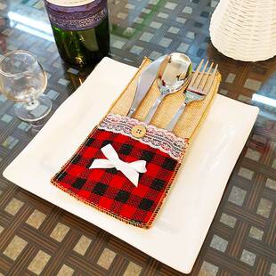 圣诞刀叉套餐桌装饰品Christmas Knife and Fork Set Table Decor
