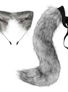 Halloween costume fox fur tail cat ear headband 狐狸尾巴耳朵