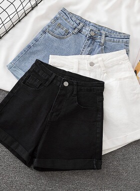 High Waist Denim Shorts For Women Vintage Sexy Shorts Jeans