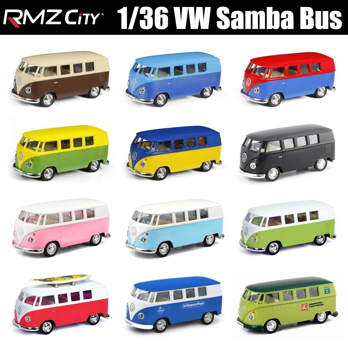 1/36 Volkswagen T1 Samba Bus Toy For Children RMZ City Class