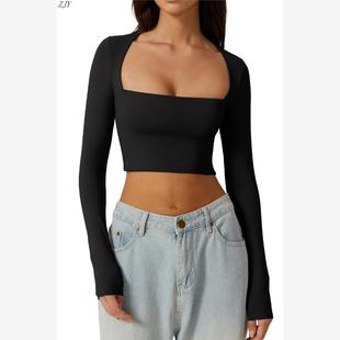 long shirt上衣女长袖 blouse t恤 women short Autumn sleeve