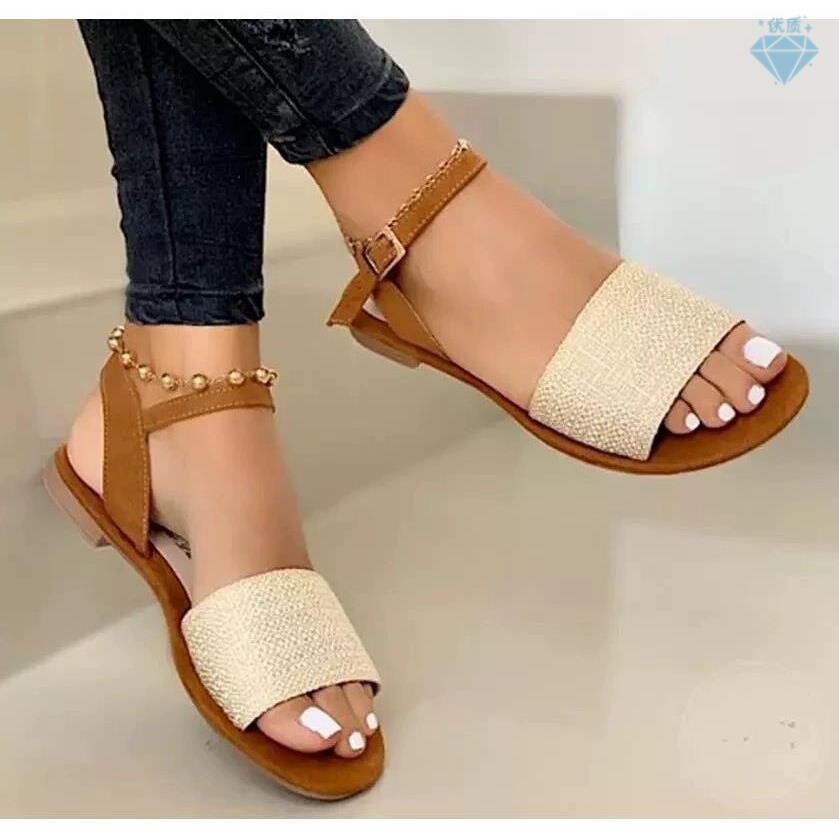 women flat sandals big size 43 summer shoes 大码女平跟凉鞋